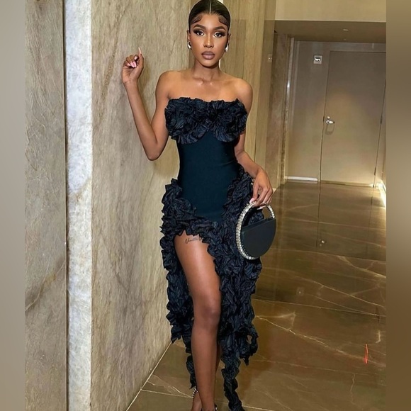 Fashion Nova Black Leila Bandage Mini Dress